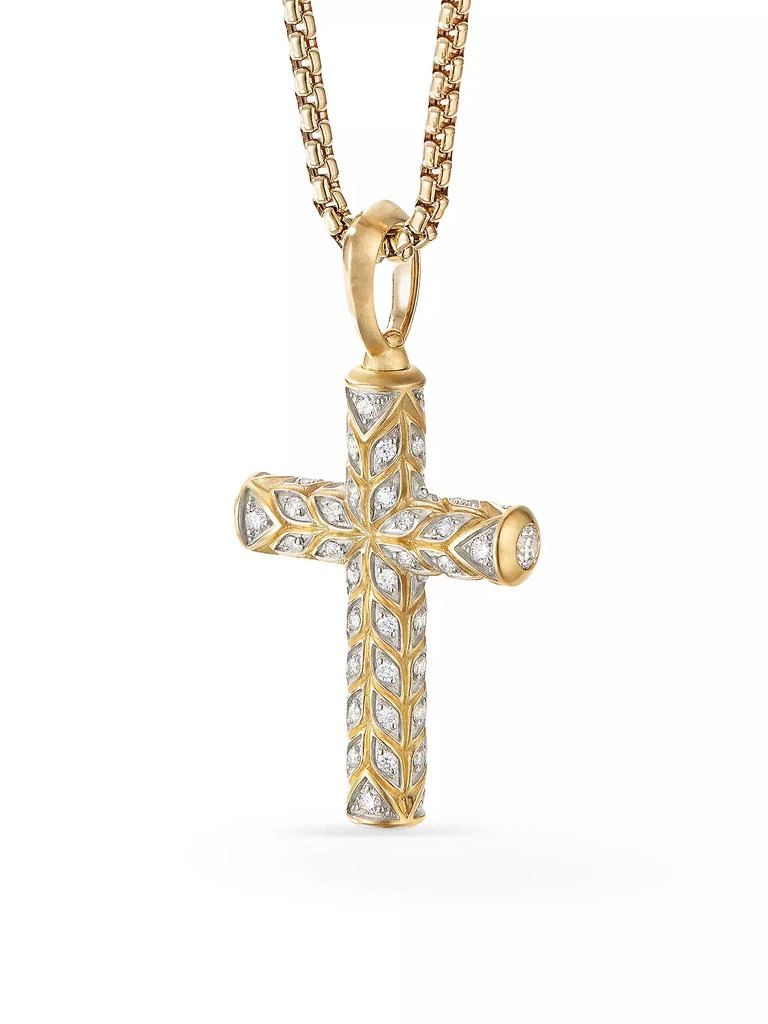 商品David Yurman|Chevron Cross Pendant in 18K Yellow Gold,价格¥59188,第2张图片详细描述