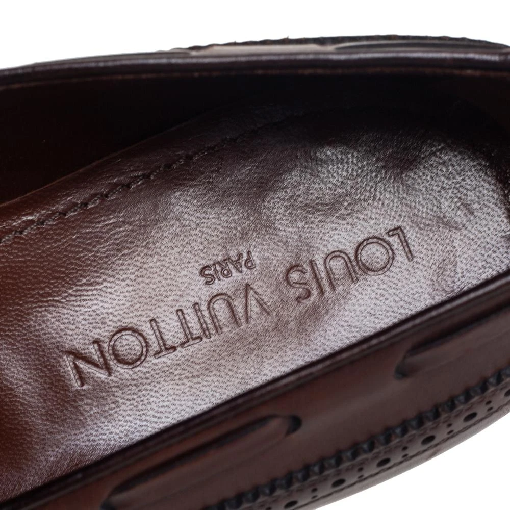  Louis Vuitton Brown Leather Tassel  Brogue Detail Loafers Size 45 商品