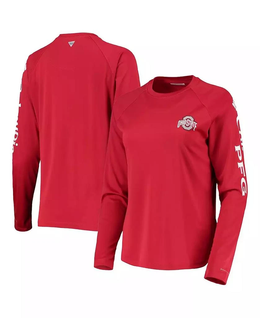 商品Columbia|Women's Scarlet Ohio State Buckeyes PFG Tidal Long Sleeve T-shirt,价格¥293,第1张图片