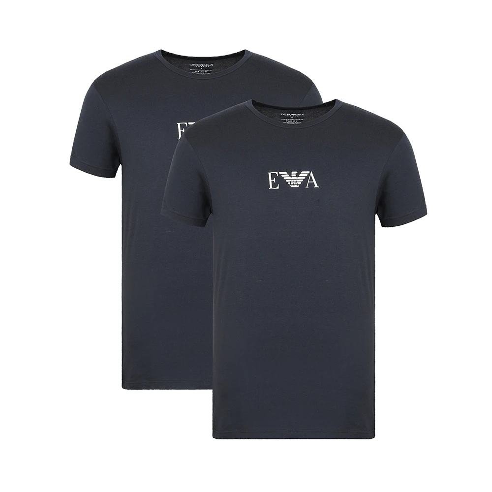 商品[国内直发] Emporio Armani|EMPORIO ARMANI 男深蓝短袖内衣（两件装） 111267-CC715-27435,价格¥237,第1张图片