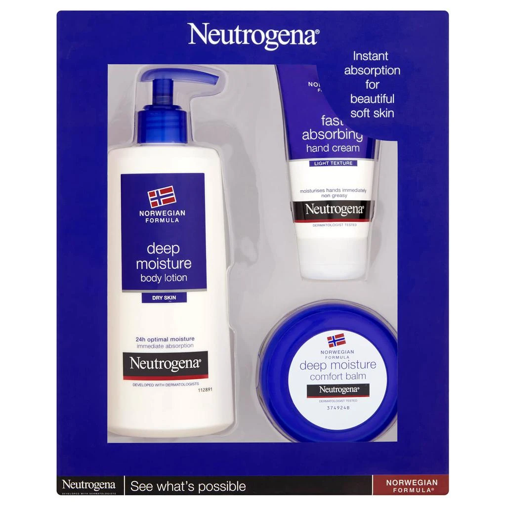 商品Neutrogena|Neutrogena Norwegian Formula Deep Moisture Gift Set,价格¥158,第1张图片
