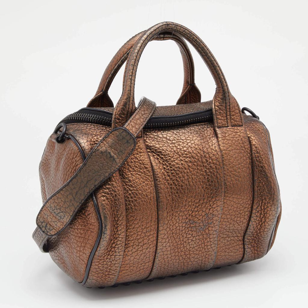 商品[二手商品] Alexander Wang|Alexander Wang Metallic Bronze Pebbled Leather Rocco Duffel Bag,价格¥955,第5张图片详细描述