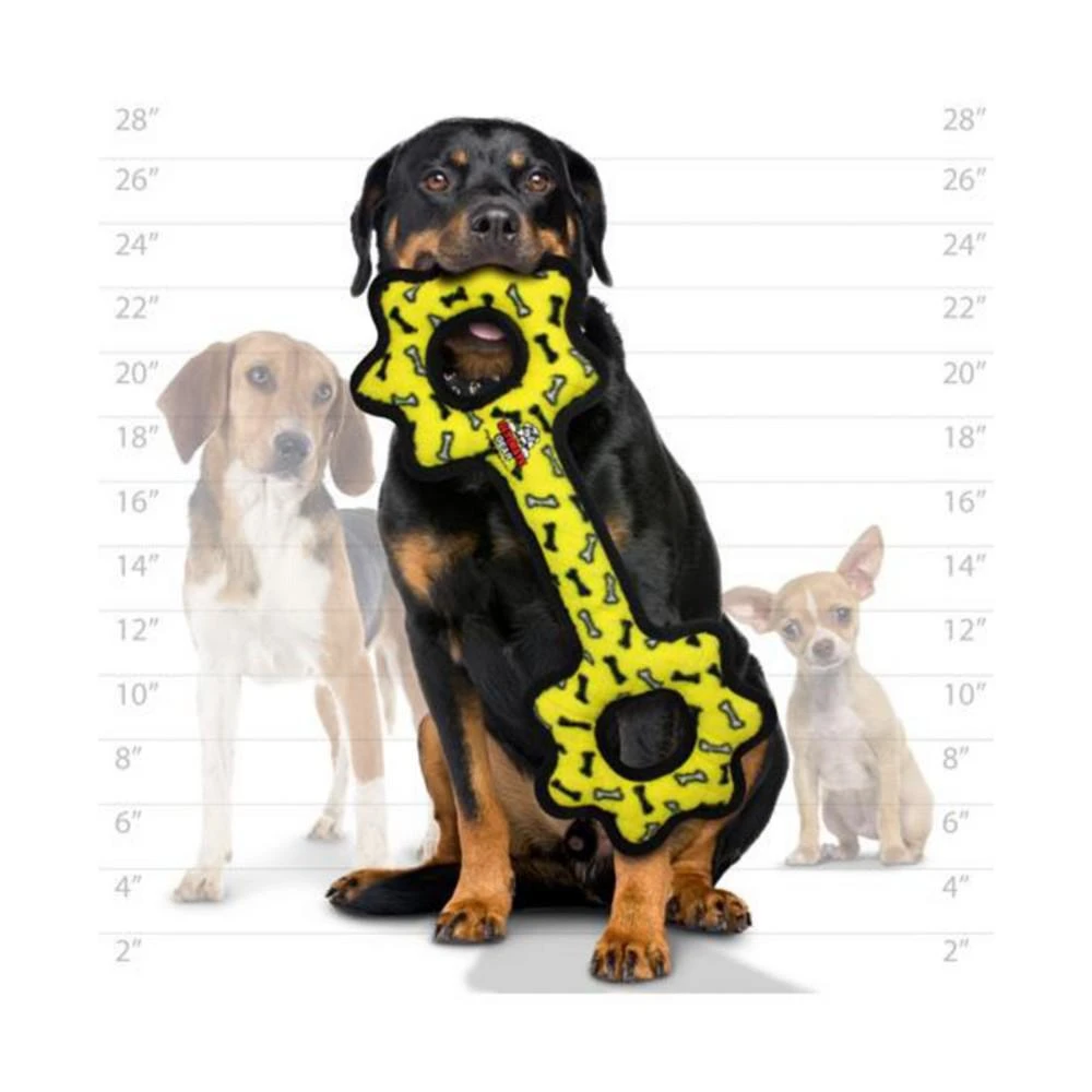 商品Tuffy|Ultimate Tug-O-Gear Yellow Bone, 2-Pack Dog Toys,价格¥215,第3张图片详细描述