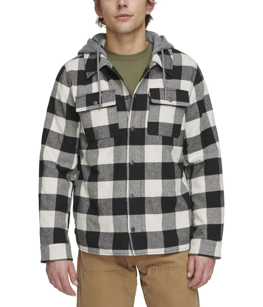 商品Levi's|Washed Cotton Shirt Jacket with A Jersey Hood and Sherpa Lining,价格¥368,第1张图片