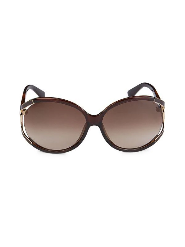 商品Salvatore Ferragamo|65MM Plastic & Metal Oversized Sunglasses,价格¥787,第1张图片