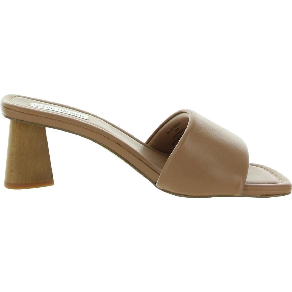 Steve Madden Womens Saged Leather Slip On Slide Sandals商品第6张图片规格展示