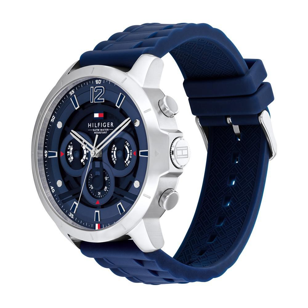 商品Tommy Hilfiger|Men's Navy Silicone Strap Watch 50mm,价格¥1290,第4张图片详细描述