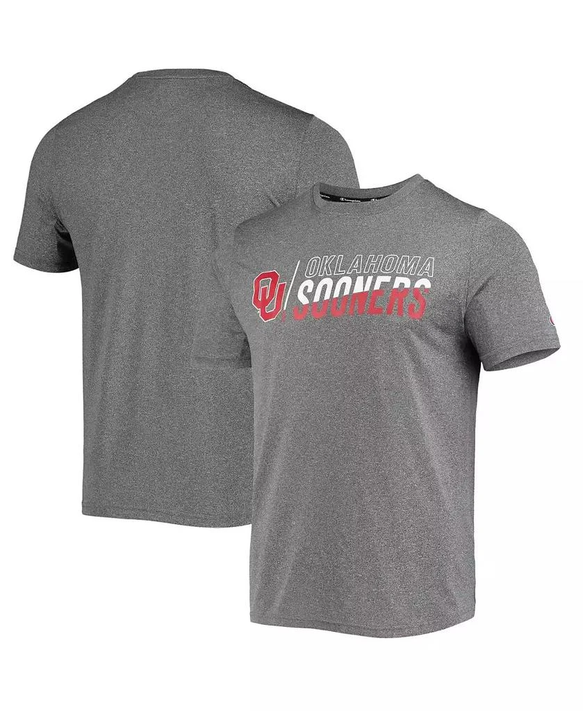 商品CHAMPION|Men's Gray Oklahoma Sooners Slash Stack T-shirt,价格¥193,第1张图片