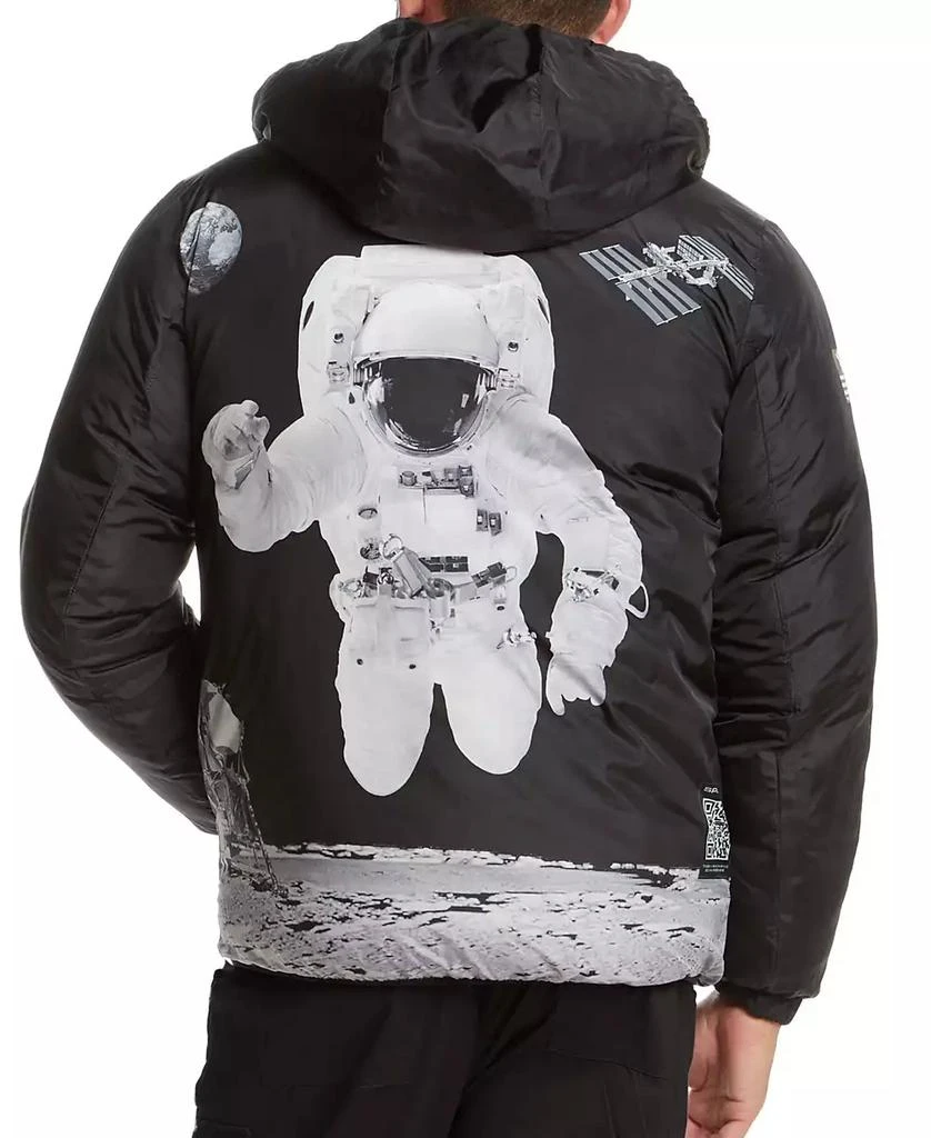 Men's NASA-Inspired Reversible Two-in-One Puffer Jacket with Astronaut Interior 商品