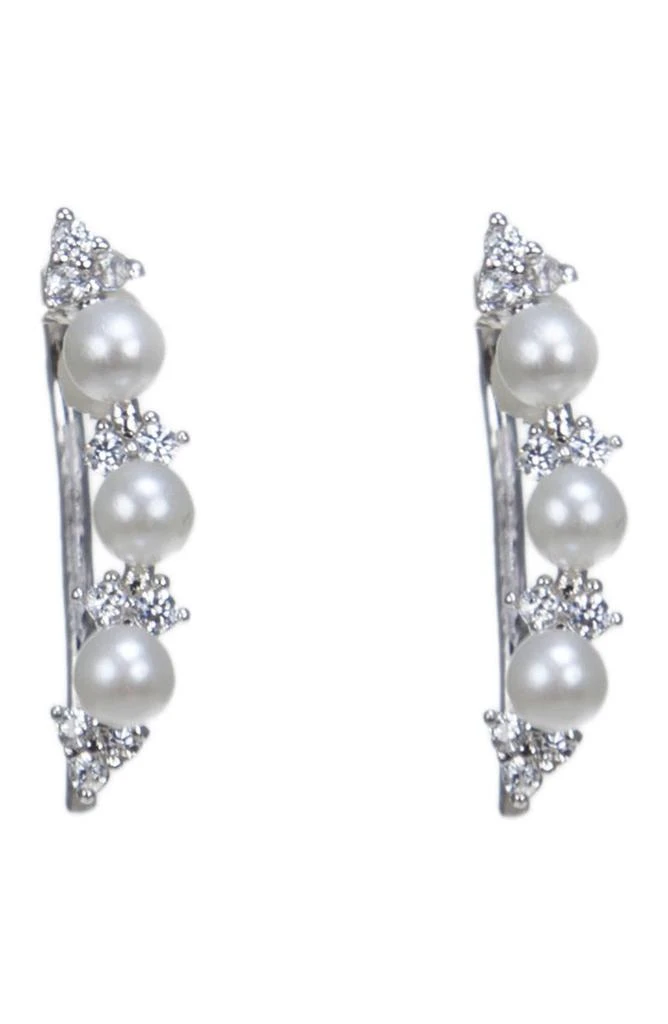 商品Kenneth Jay Lane|CZ & Imitation Pearl Cluster Earrings,价格¥245,第1张图片