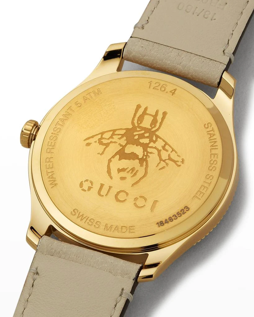 商品Gucci|36mm Golden Case Leather Strap Watch,价格¥11569,第5张图片详细描述