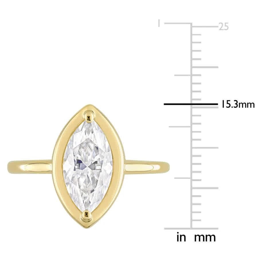 商品Amour|1 1/2 CT TGW Created Moissanite-White Fashion Ring 10k Yellow Gold,价格¥2518,第3张图片详细描述
