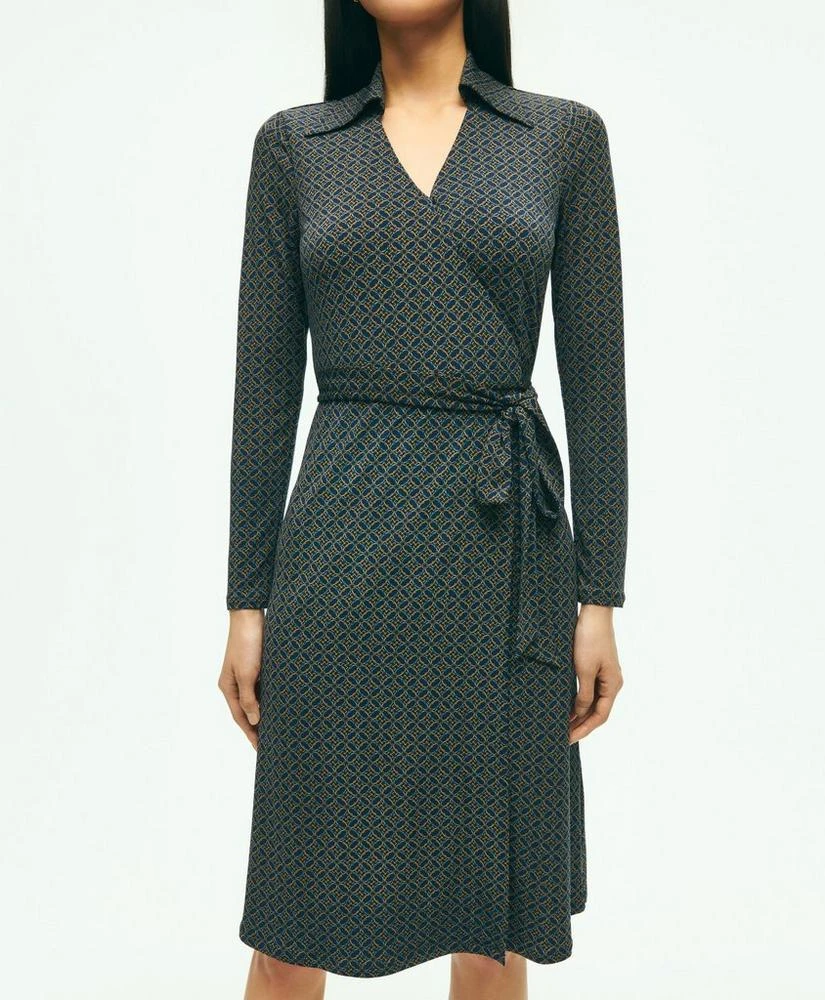 商品Brooks Brothers|Equestrian Print Wrap Dress,价格¥943,第4张图片详细描述