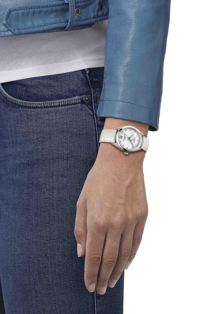 商品Tissot|Men's PR 100 Auto Classic Croc Embossed Leather Strap Watch, 33mm,价格¥2876,第4张图片详细描述