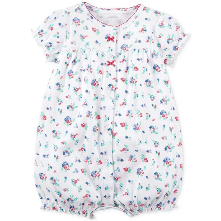 商品Carter's|Floral-Print Cotton Romper, Baby Girls,价格¥63,第1张图片