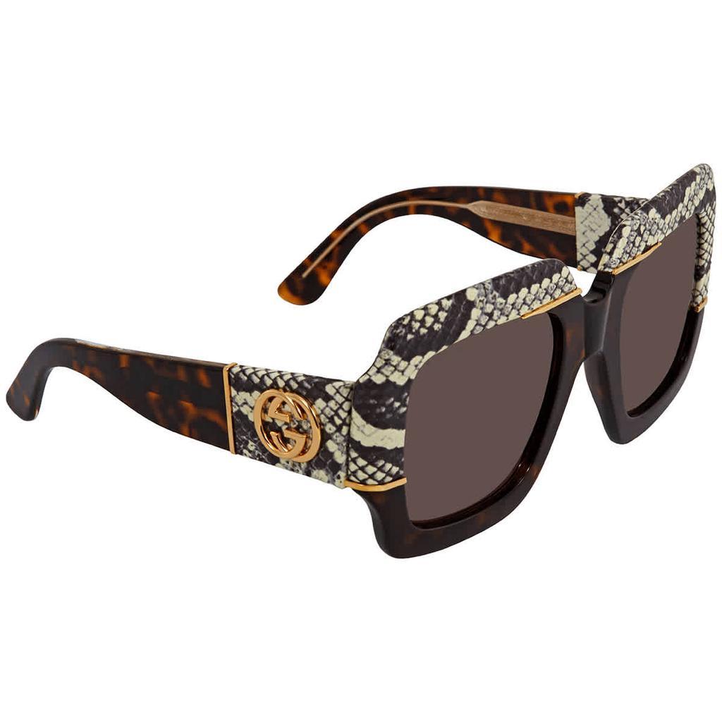 商品Gucci|Brown Square Sunglasses GG0484S 001 54,价格¥2703,第1张图片