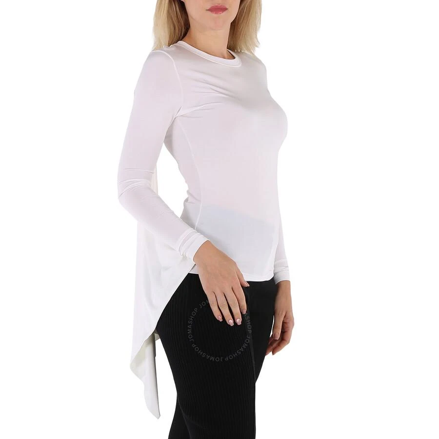 商品Burberry|Optic White Long-Sleeve Exaggerated Panel Draped Top,价格¥1054,第2张图片详细描述