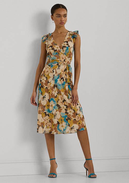 【Lauren Ralph Lauren】Floral Crinkle ette Shift Dress Lauren Ralph Lauren Women's Floral Crinkle Georgette Shift