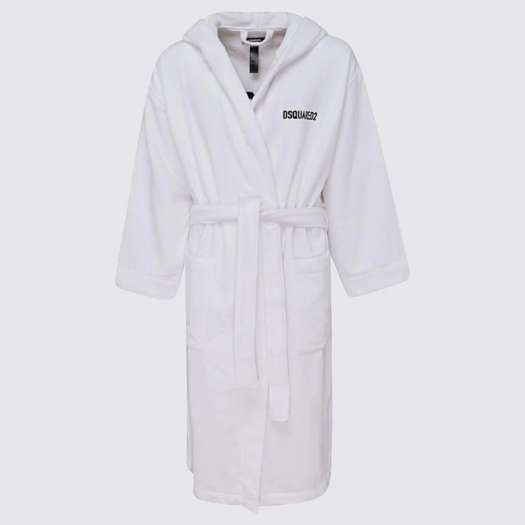 商品DSQUARED2|DSQUARED2 WHITE COTTON BE ICON BATHROBE,价格¥2112,第1张图片