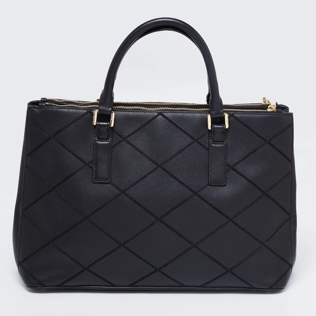 商品[二手商品] Tory Burch|Tory Burch Black Wild Stitch Leather Robinson Double Zip Tote,价格¥2940,第6张图片详细描述