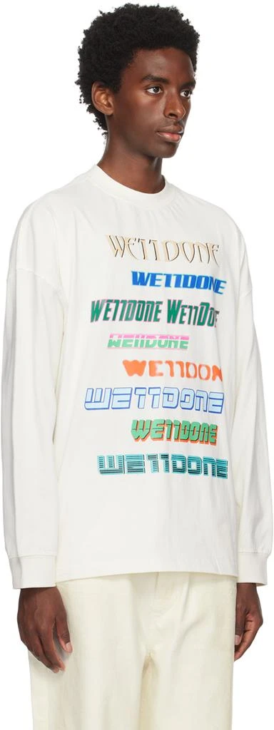 商品We11done|White Graphic Long Sleeve T-Shirt,价格¥1886,第2张图片详细描述