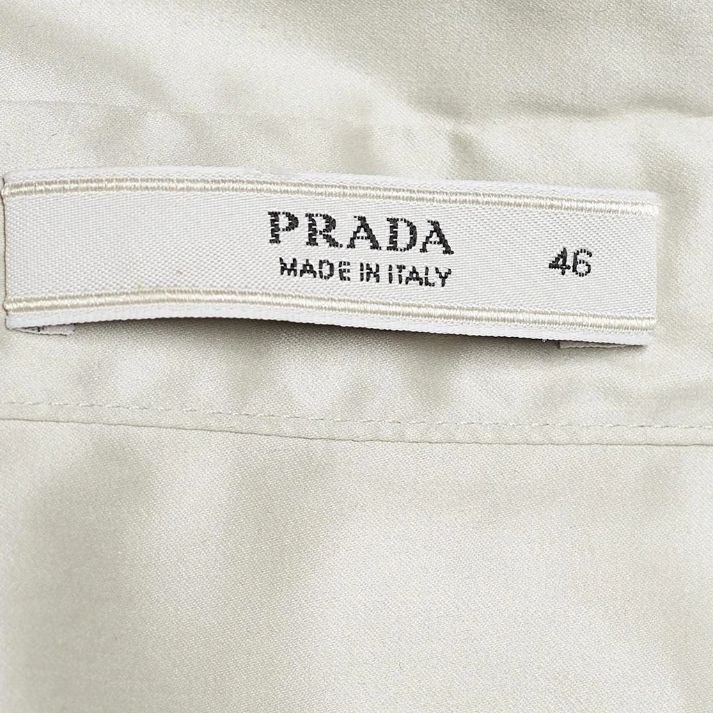 商品[二手商品] Prada|Prada Beige Cotton Gathered Hem Mini Shirt Dress L,价格¥1466,第5张图片详细描述