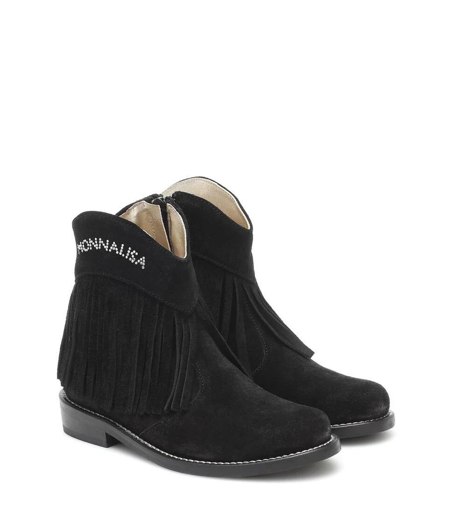 商品MONNALISA|缀饰绒面革及踝靴,价格¥1358,第1张图片