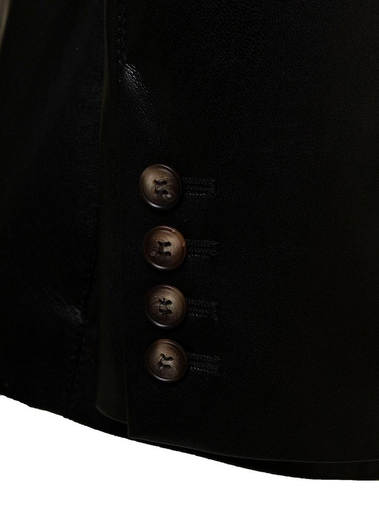 Hathi Black Vegan Leather Blazer Nanushka Woman商品第3张图片规格展示