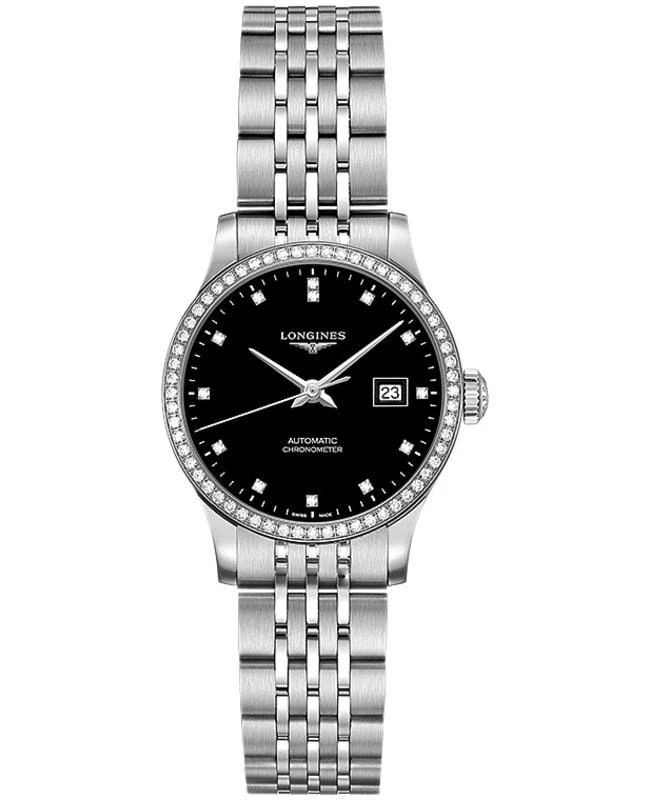 商品Longines|Longines Record Automatic Diamond Steel Women's Watch L2.321.0.57.6,价格¥27515,第1张图片