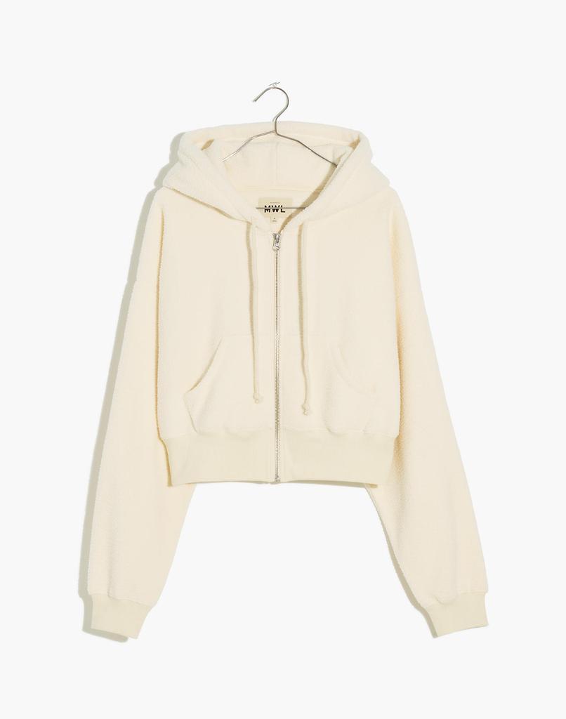 商品Madewell|MWL Sherpa Zip-Front Drawstring Hoodie Sweatshirt,价格¥846,第7张图片详细描述