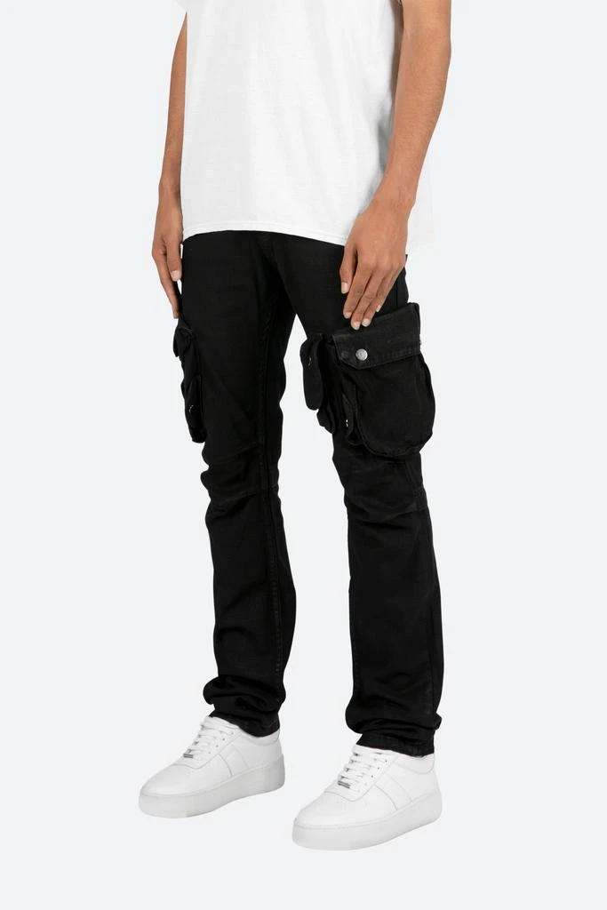 商品MNML|B357 Waxed Cargo Flare Denim - Black,价格¥287,第2张图片详细描述