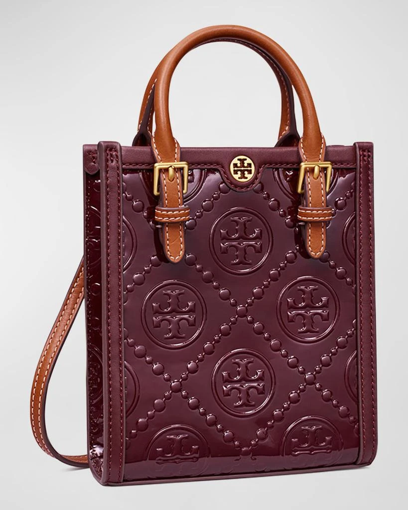 商品Tory Burch|Mini T Monogram Patent Leather North-South Tote Bag,价格¥3847,第2张图片详细描述