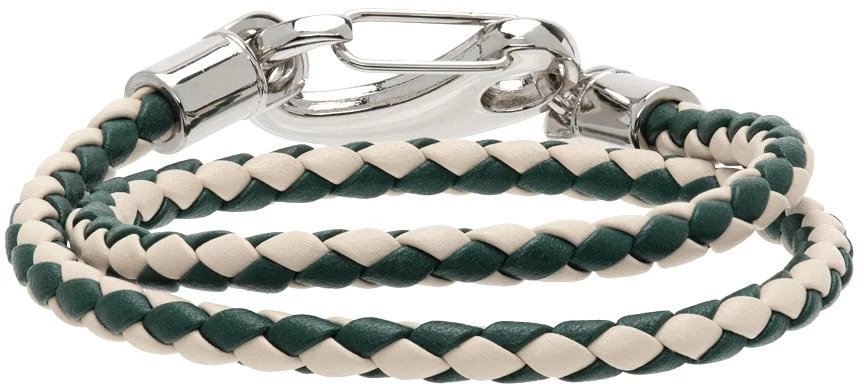 商品Marni|White & Green Double Wrap Braided Bracelet,价格¥588,第4张图片详细描述