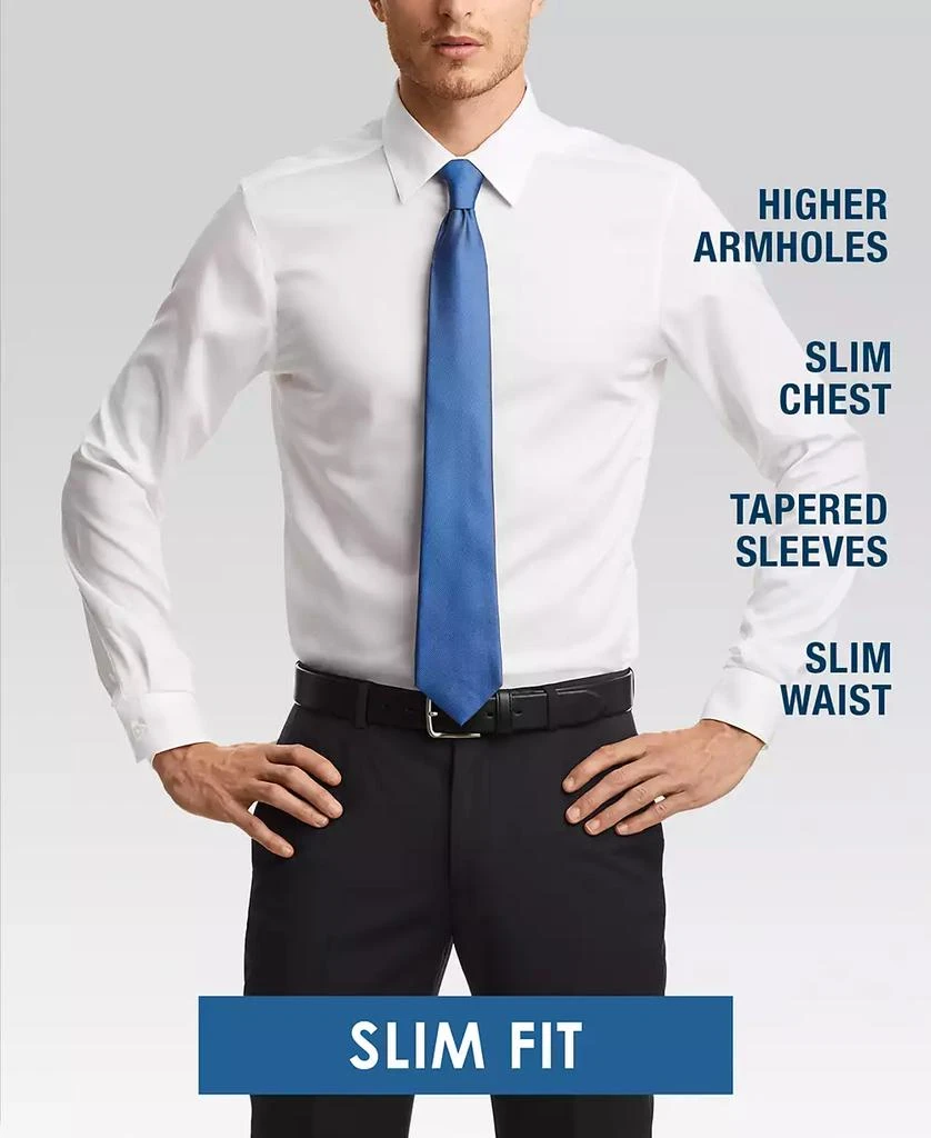商品Calvin Klein|Men's Slim-Fit Non-Iron Performance Stretch Blue Check Dress Shirt,价格¥387,第4张图片详细描述