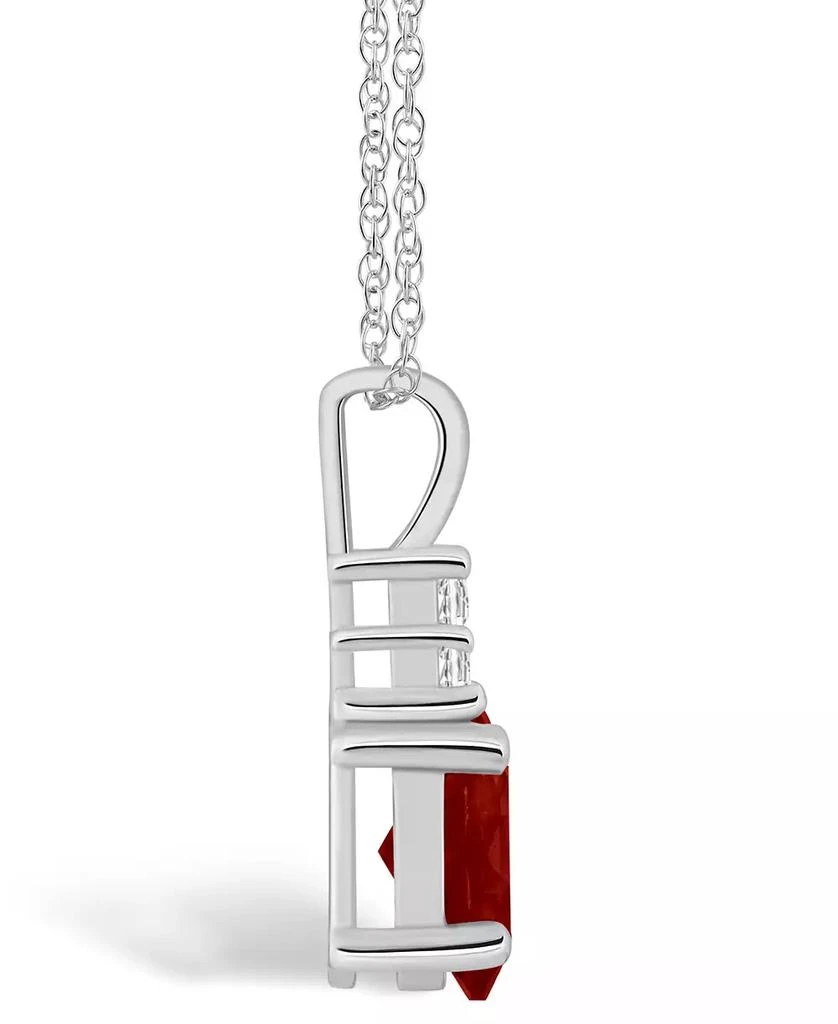 商品Macy's|Garnet (1-1/2 Ct. T.W.) and Diamond (1/10 Ct. T.W.) Pendant Necklace in 14K White Gold,价格¥5808,第3张图片详细描述