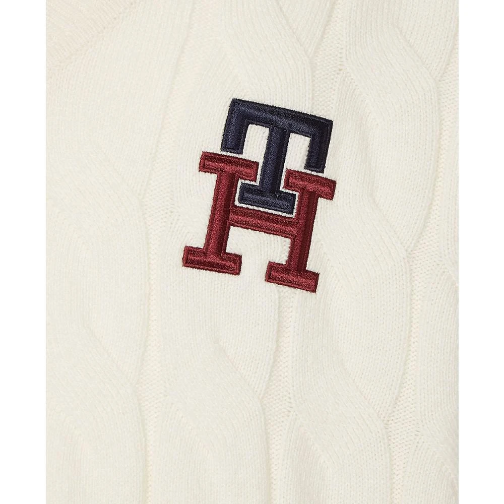 商品Tommy Hilfiger|Men's Monogram V-Neck Cable Knit Wool Sweater,价格¥457,第4张图片详细描述