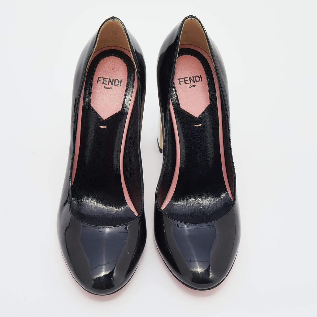 商品[二手商品] Fendi|Fendi Black Patent Leather Block Heel Pumps Size 36,价格¥1414,第5张图片详细描述