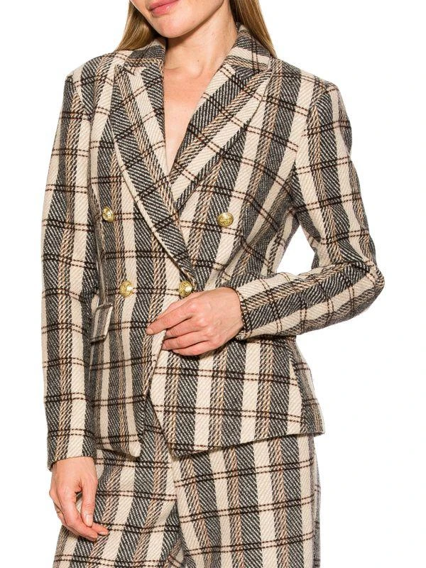 商品ALEXIA ADMOR|Checked Double Breasted Blazer,价格¥826,第1张图片