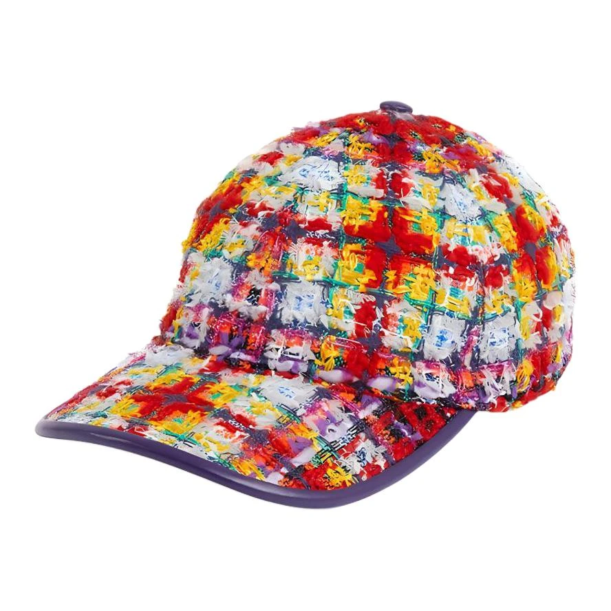 商品[国内直发] Gucci|古驰 时尚潮流格纹金银线花呢 棉 棒球帽 女款,价格¥1680,第1张图片