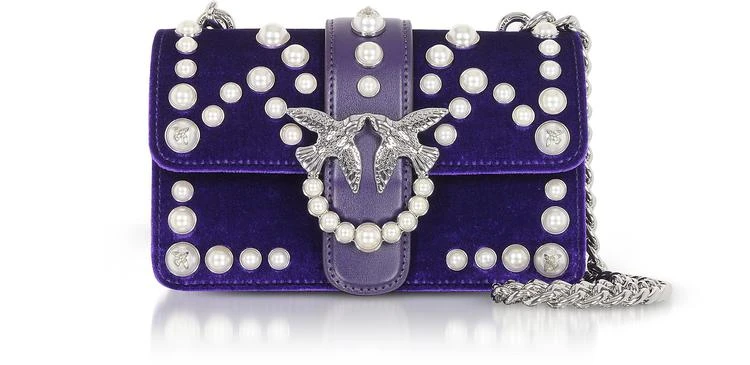 商品PINKO|Pinko Mini Love天鹅绒珍珠手包,价格¥1904,第1张图片