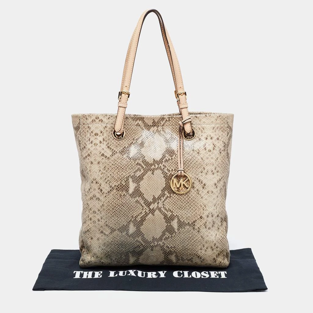 MICHAEL Michael Kors Beige Python Embossed Leather Shopper Tote 商品