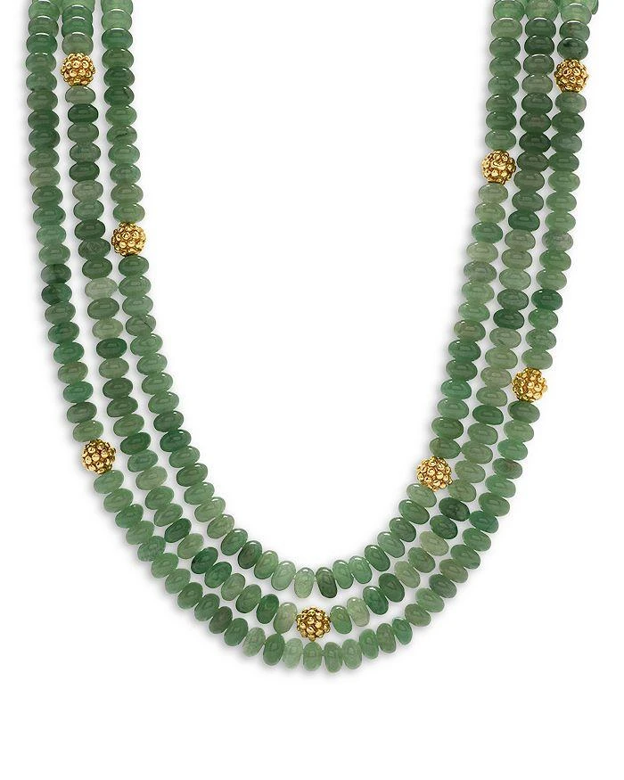 商品Capucine De Wulf|Berry & Jade Bead Triple Strand Necklace in 18K Gold Plated, 18",价格¥2205,第1张图片