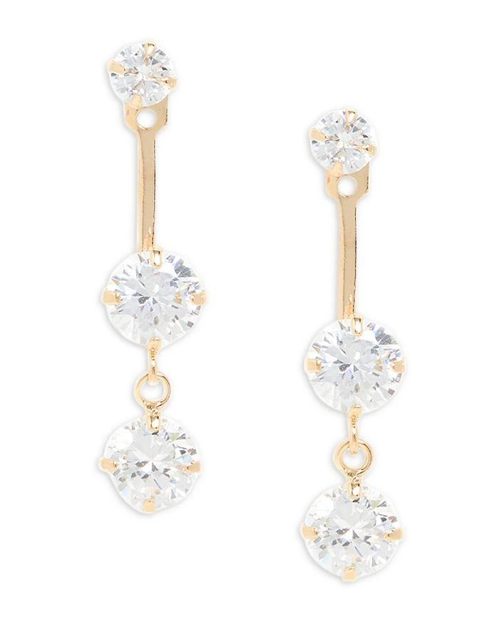 商品Shashi|Versailles Cubic Zirconia Linear Drop Earrings in 14K Gold Plated Sterling Silver,价格¥475,第1张图片