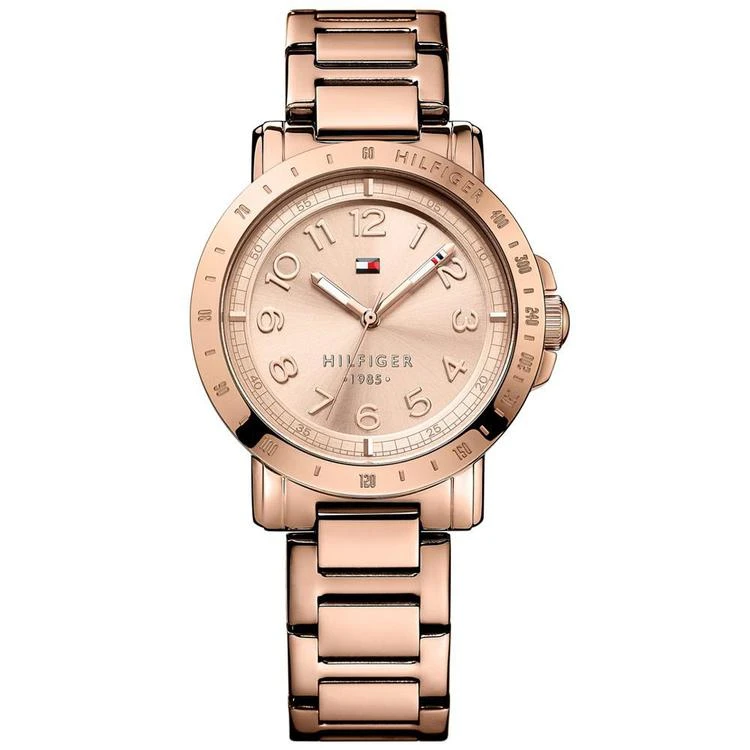 商品Tommy Hilfiger|女款玫瑰金色不锈钢腕带手表 38mm 1781396,价格¥806,第1张图片