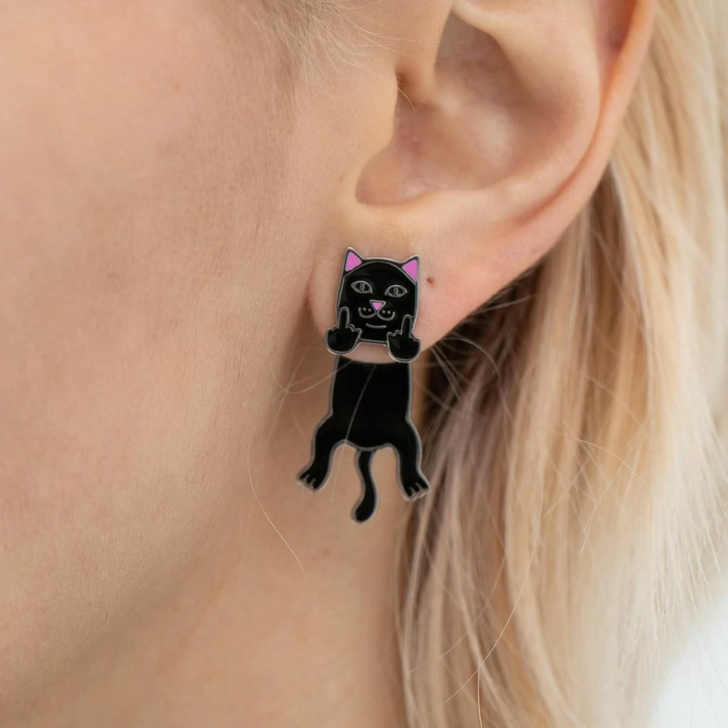 商品RIPNDIP|Naughty Jerm Earrings (Black),价格¥112,第2张图片详细描述