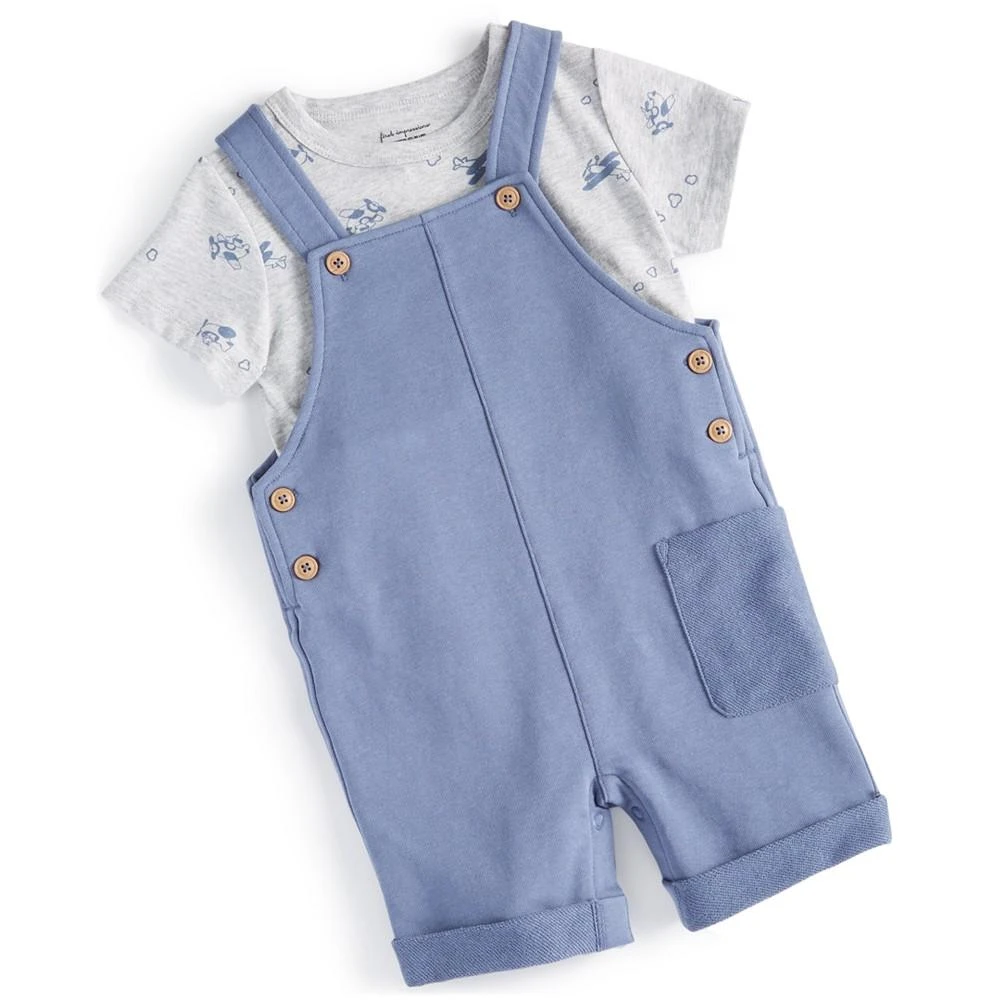 商品First Impressions|Baby Boys Airplane T Shirt and Shortall, 2 Piece Set, Created for Macy's,价格¥122,第1张图片