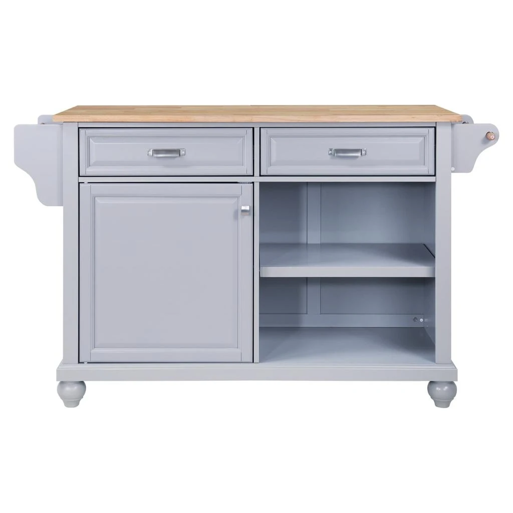 商品Simplie Fun|Cambridge Natural Wood Top Kitchen Island,价格¥5911,第3张图片详细描述