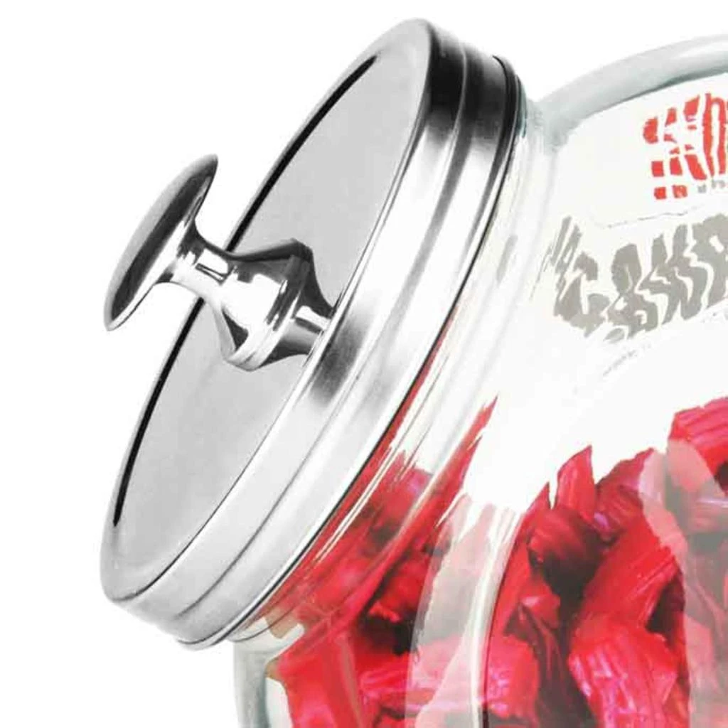 商品Home Basics|Home Basics Large 91 oz. Round Glass Candy Storage Jar with Stainless Steel Top, Clear,价格¥123,第5张图片详细描述