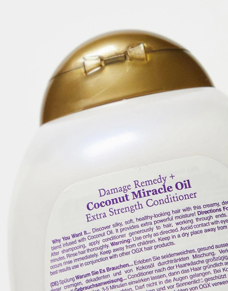 商品OGX|OGX Damage Remedy+ Coconut Miracle Oil Conditioner 385ml,价格¥77,第2张图片详细描述