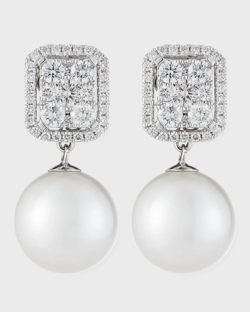 商品BELPEARL|18k White Gold Diamond & Pearl Convertible Earrings,价格¥42466,第1张图片
